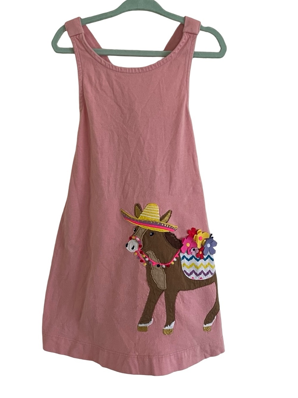 Mini Boden Pink Sleeveless Donkey Dress Girls 3 - 4